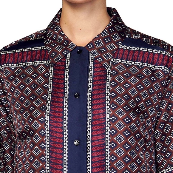 Sandro Loane Scarf-Print Shirt - Picture 3 of 5
